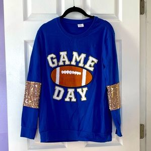 The Hairbow Company Game Day Royal Blue sequins sleeved shirt